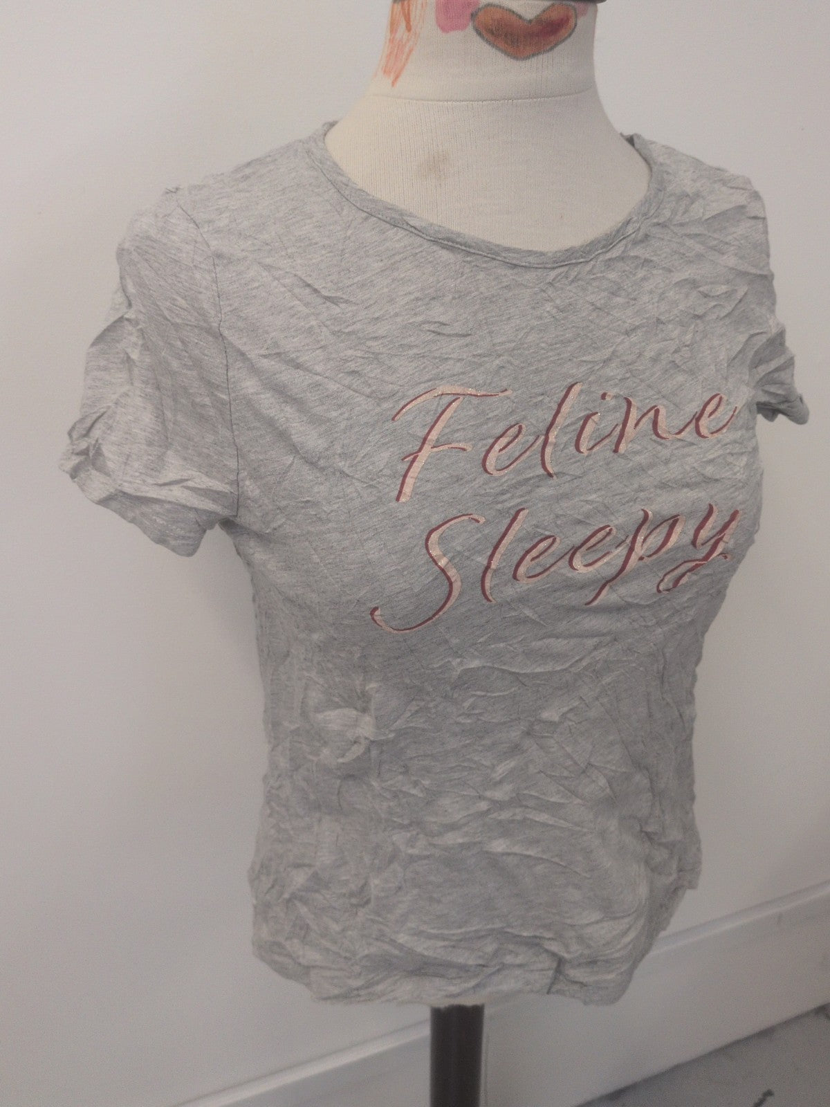 Ladies Avon Size Small Grey Print Short Sleeve Pyjama Rop