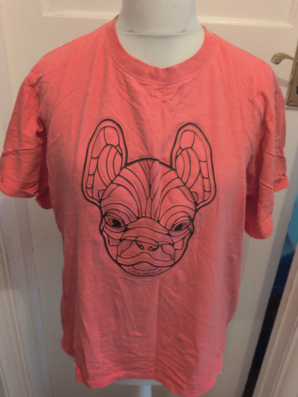 Lifework Medium Pink Short Sleeve Dog Print T-shirt