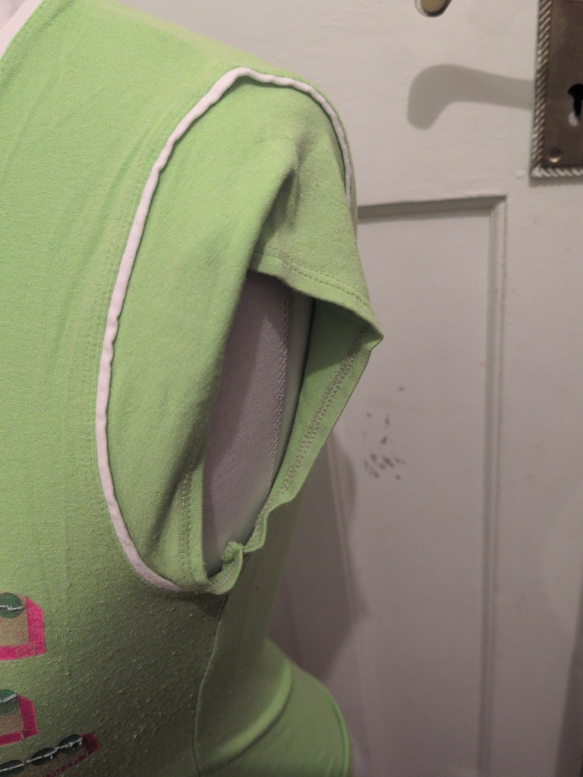 Ladies Feel Good Size Small Green With Sequin Short Sleeve T-shirt