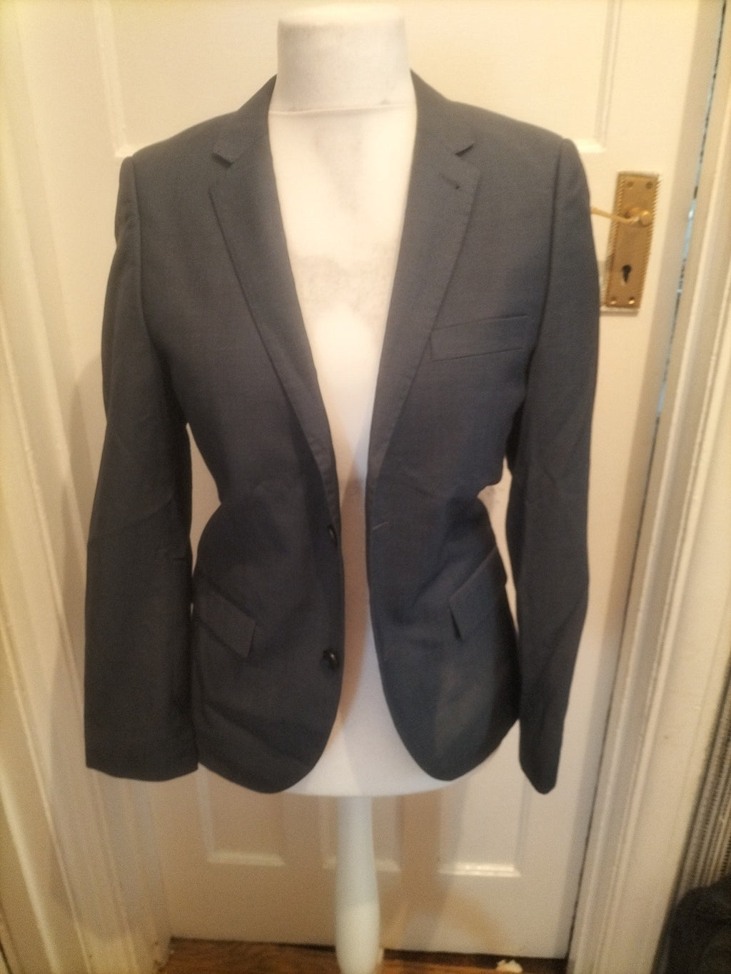Mens Topman Size 36 Wool Blend Navy Blazer