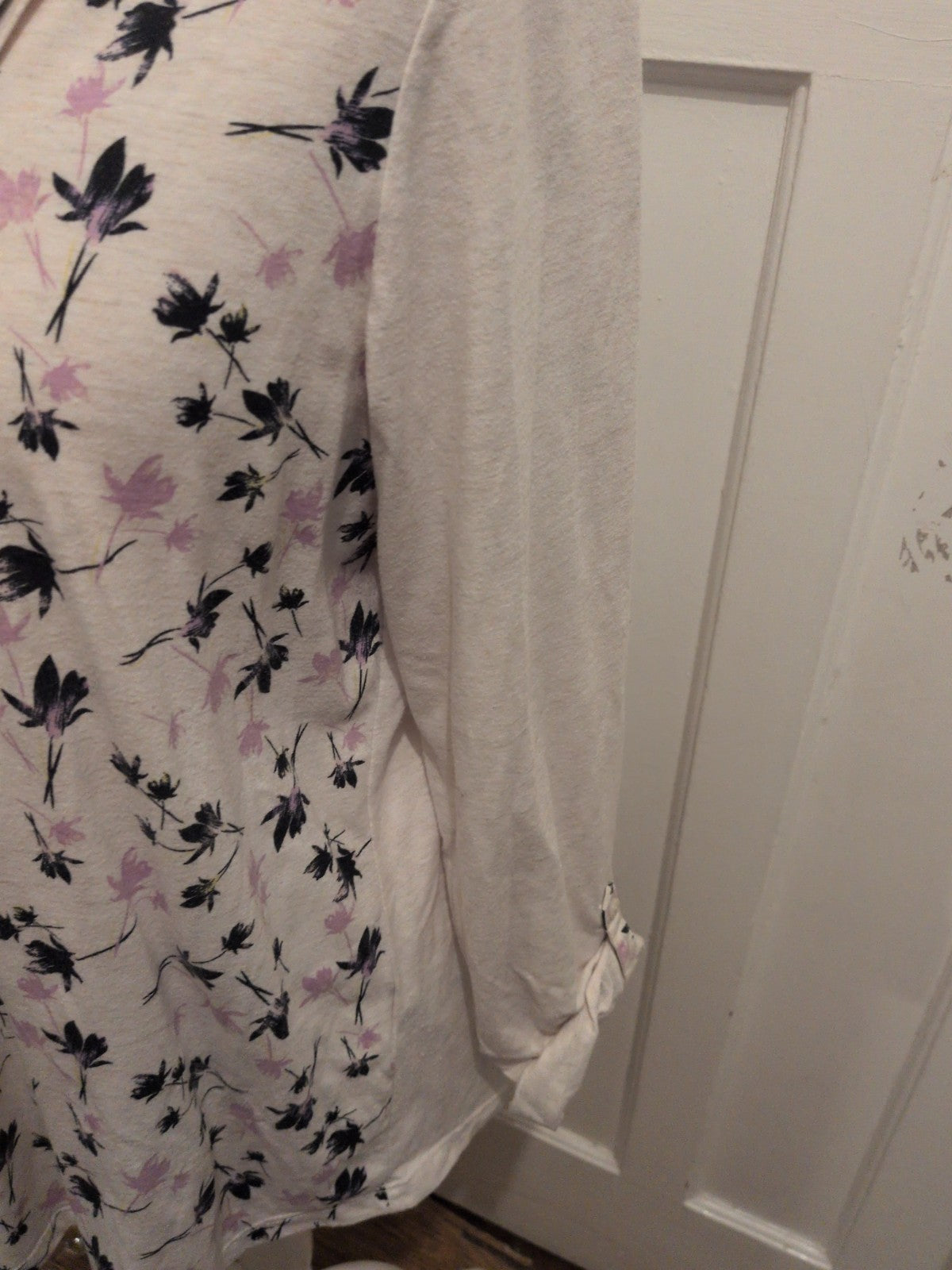 Marks And Spencer 18 Ivory Floral Long Sleeve Blouse