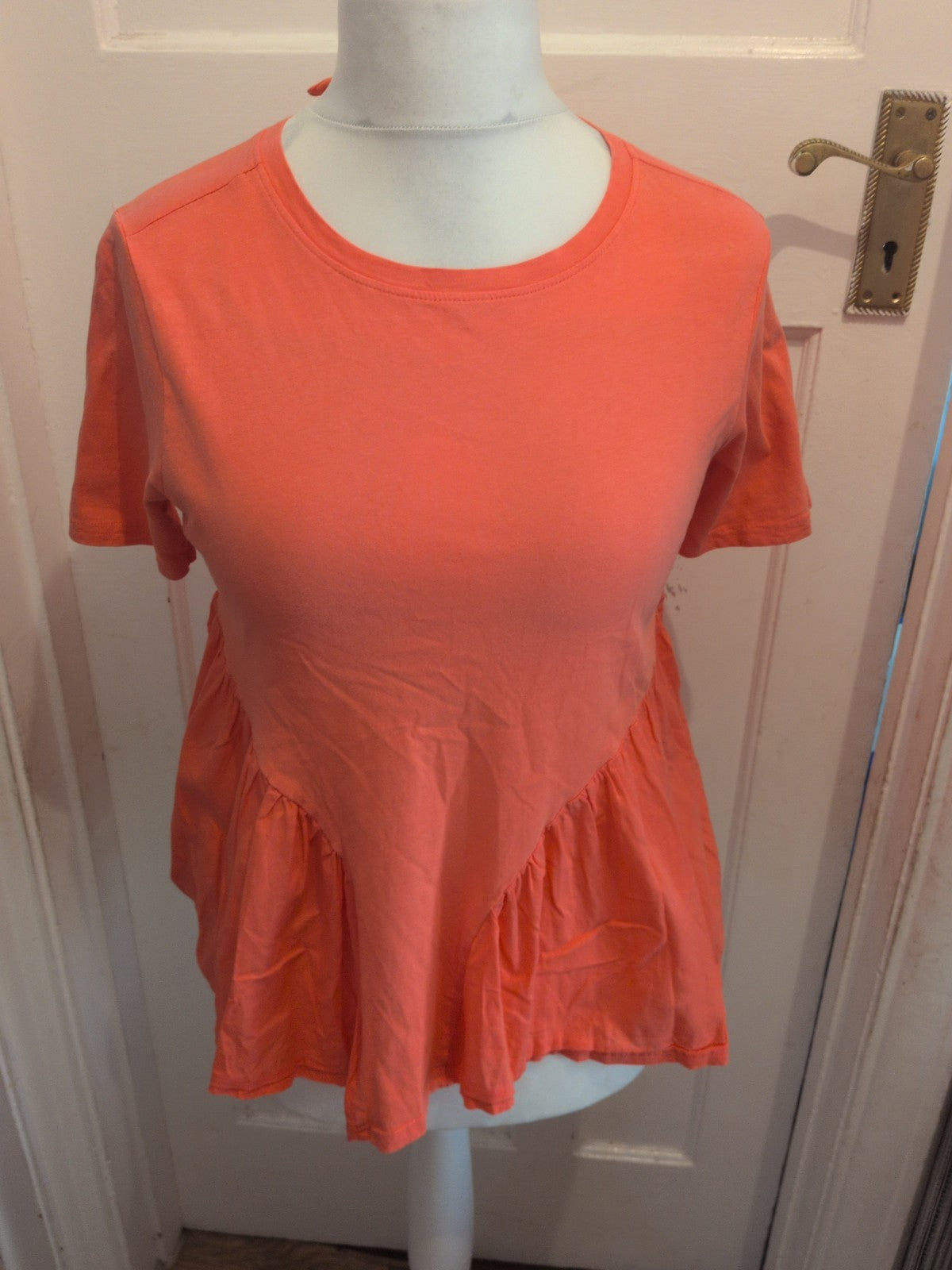 Ladies Pep&Co Size 12-14 Orange Short Sleeve Blouse