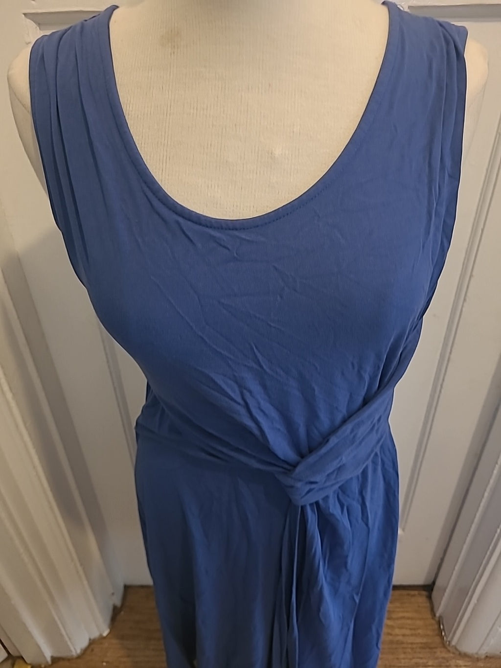 Ladies Thought Size 10 Blue Sleeveless Knot Detailed Dress