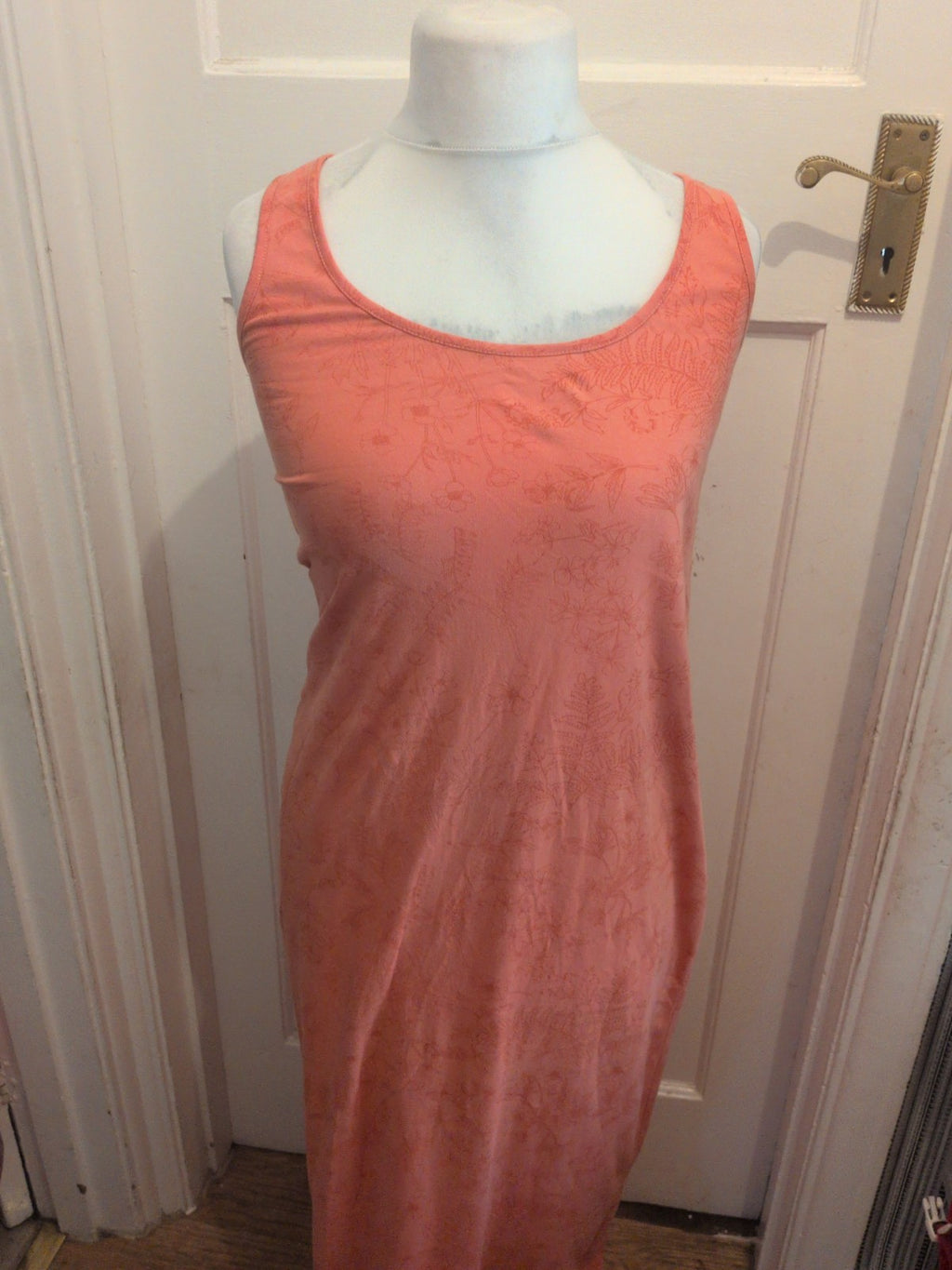 Ladies Saltrock Size 14 Pale Orange Sleeveless Long Length Dress
