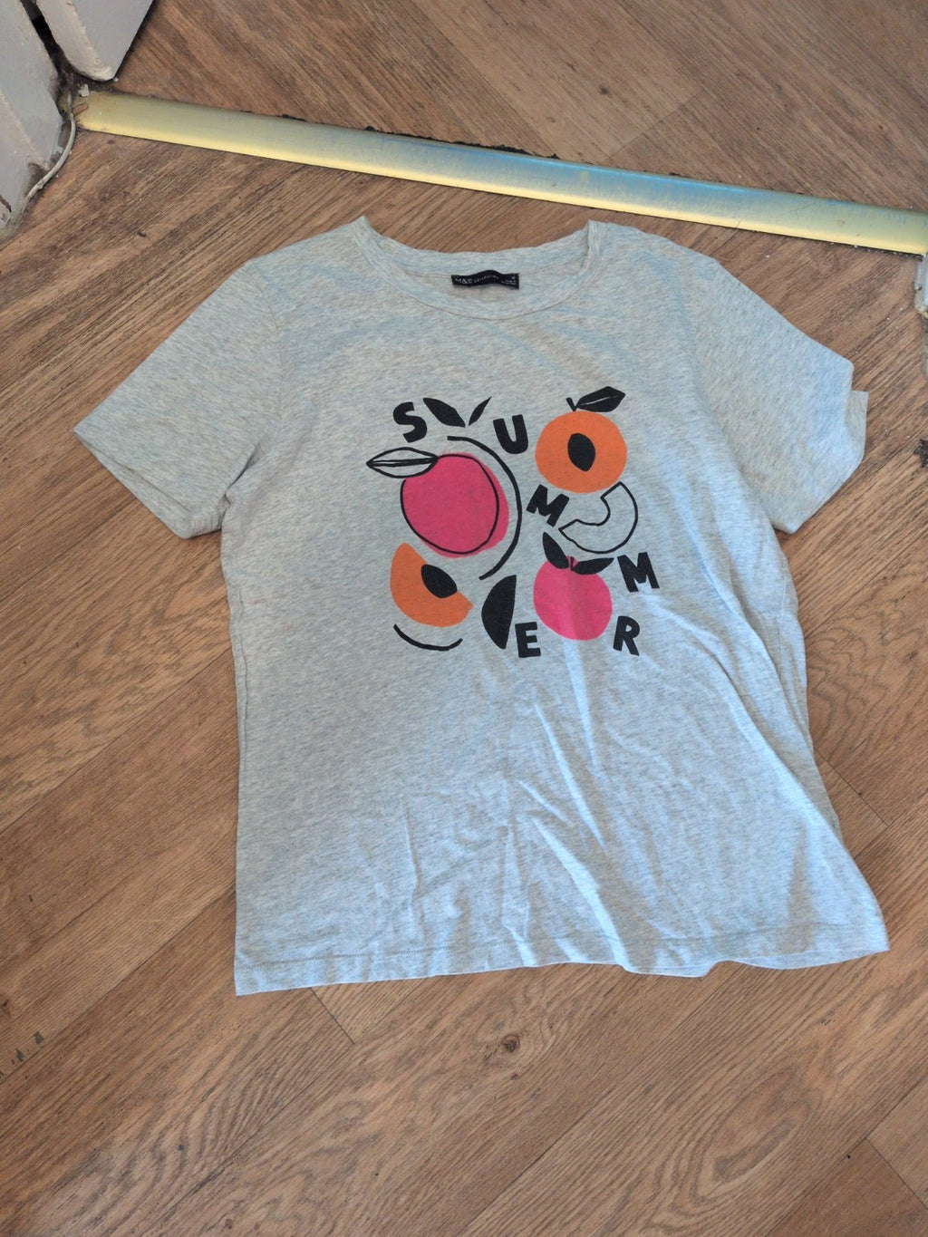 M&S Collection 10 Grey Short Sleeve Summer T-shirt