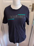 Mens Jack And Jones Size Large Navy Print Short Sleeve T-shirt