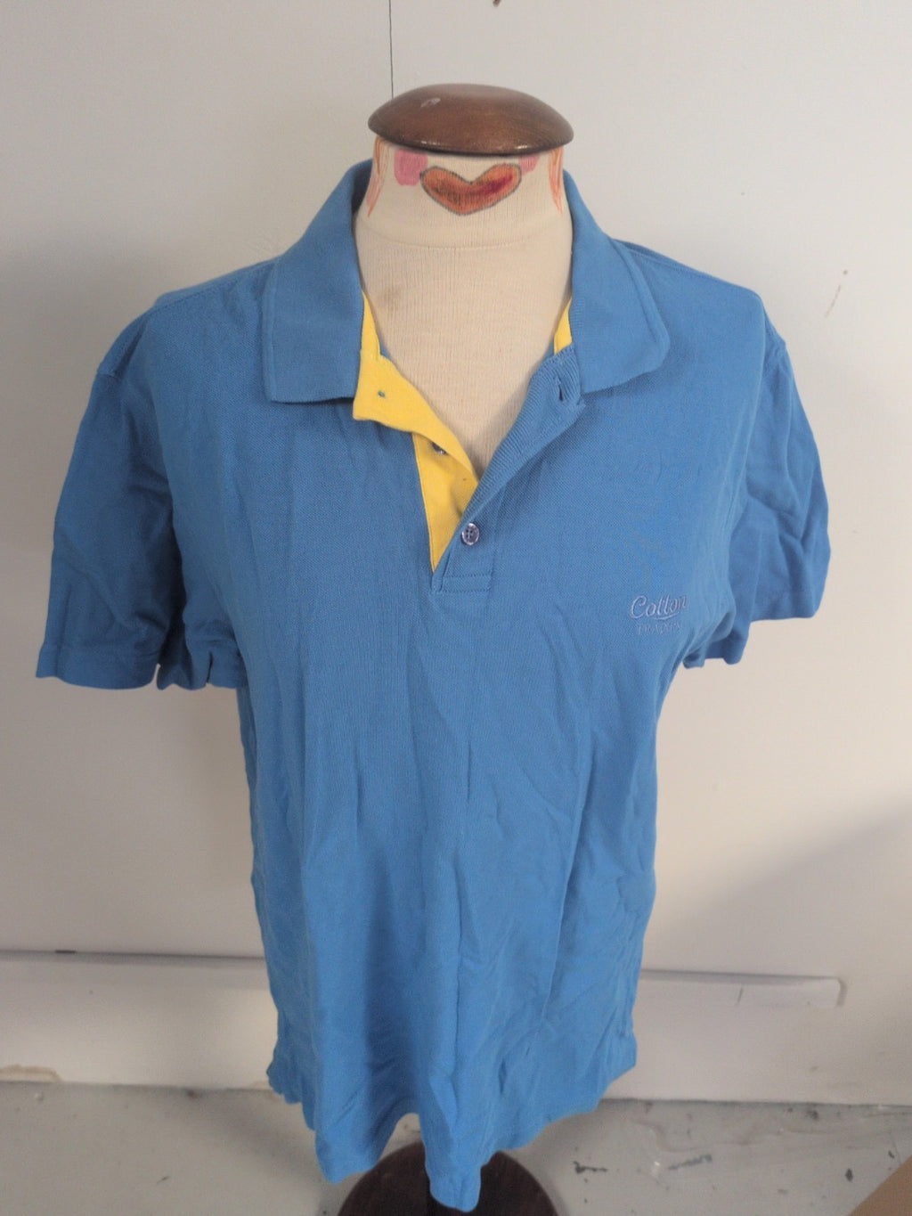 Cotton Traders Medium Blue Short Sleeve Polo