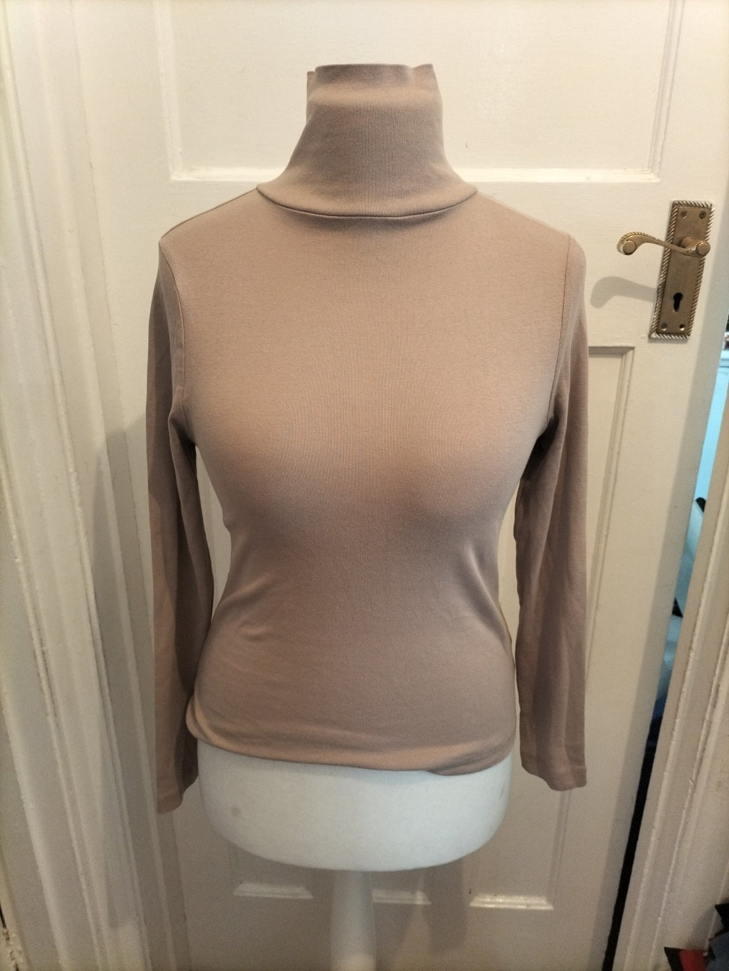 Peacocks 10 Beige Roll Neck Long Sleeve T-shirt