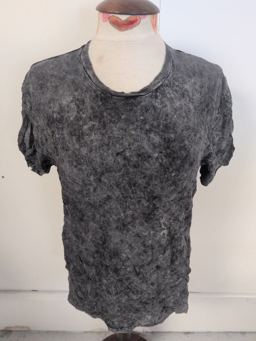 Ladies Size Medium Grey Dye Style Short Sleeve T-shirt