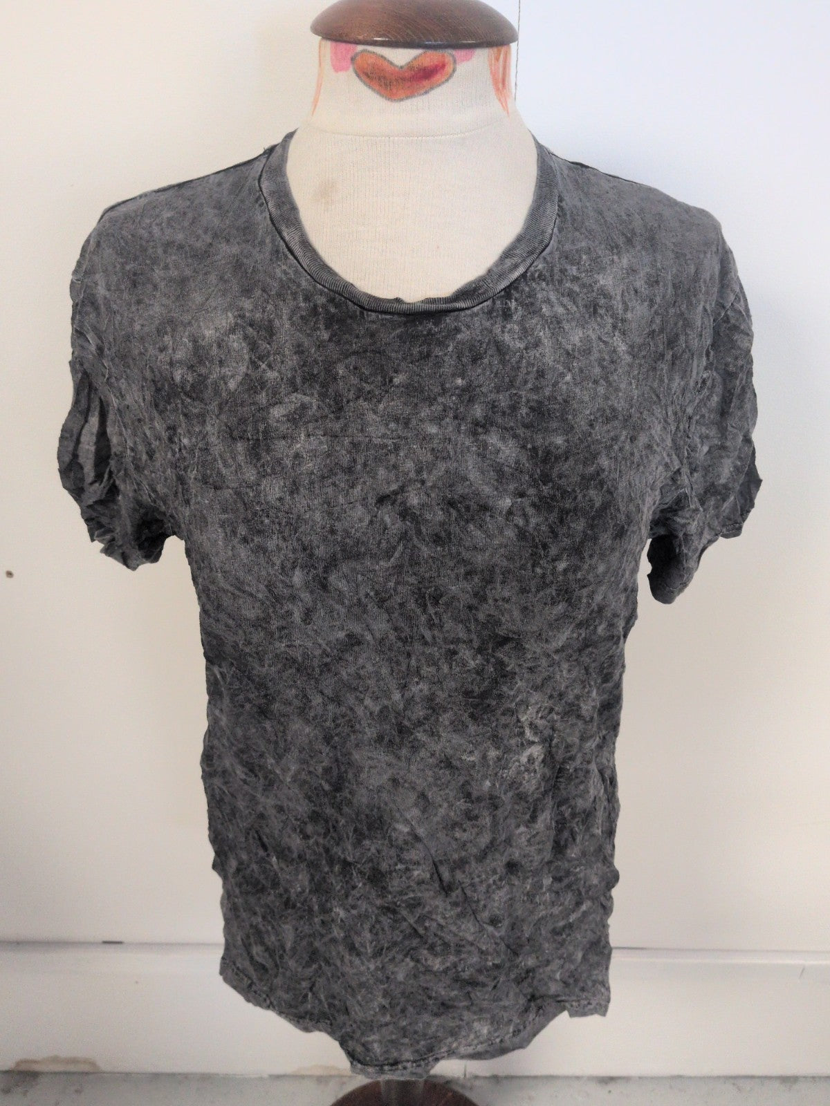 Ladies Size Medium Grey Dye Style Short Sleeve T-shirt