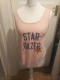 Ladies Tu Size 8 Pink "Star Gazer" Pyjama Top