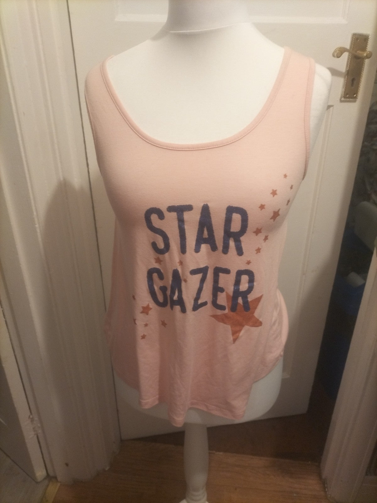Ladies Tu Size 8 Pink "Star Gazer" Pyjama Top
