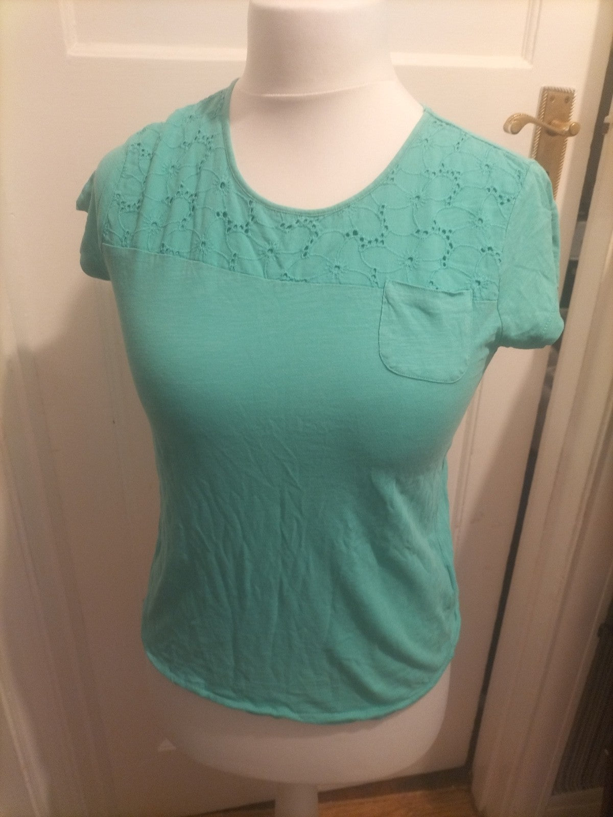 Girls Zara Age 13-14 Years Turquoise Short Sleeved Tshirt