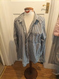 Mens Camel Active Size XL Grey/Navy Striped Modern Fit Long Sleeved Shirt