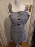 Ladies New Look Size 10 Blue/Black/White Sleeveless Dress