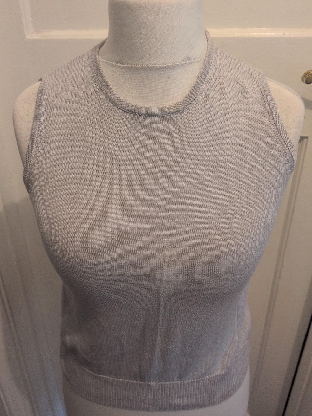Marks And Spencer 10 China Blue Sleeveless Jumper