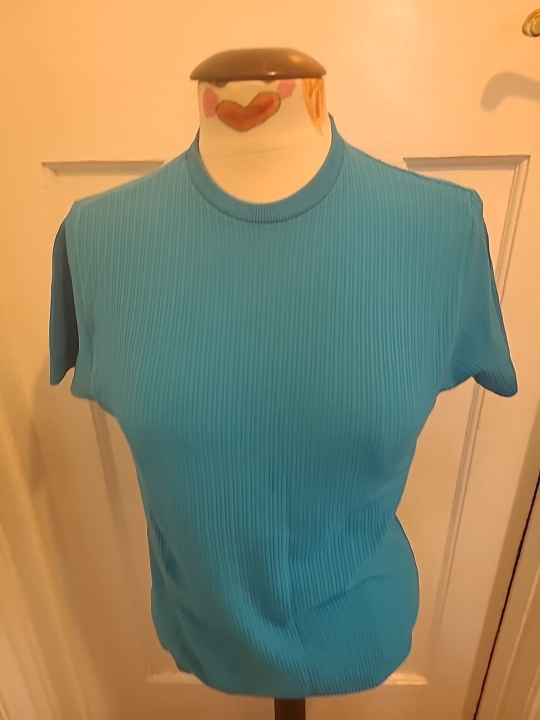 Ladies Small Turquoise Top Short Sleeved