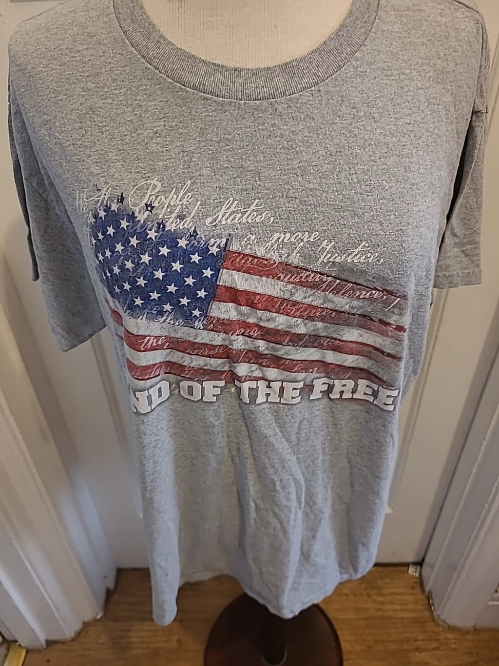 Mens 5 Star Size Large Grey USA design Tshirt