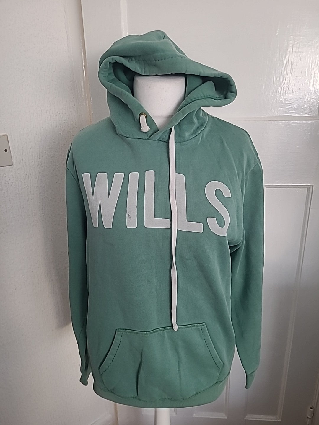 Mens Jack Wills Size M Green Print Hoodie Mark On Front
