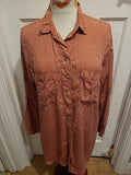 Ladies Primark Size 14 Dark Orange Long Sleeved Tshirt Dress