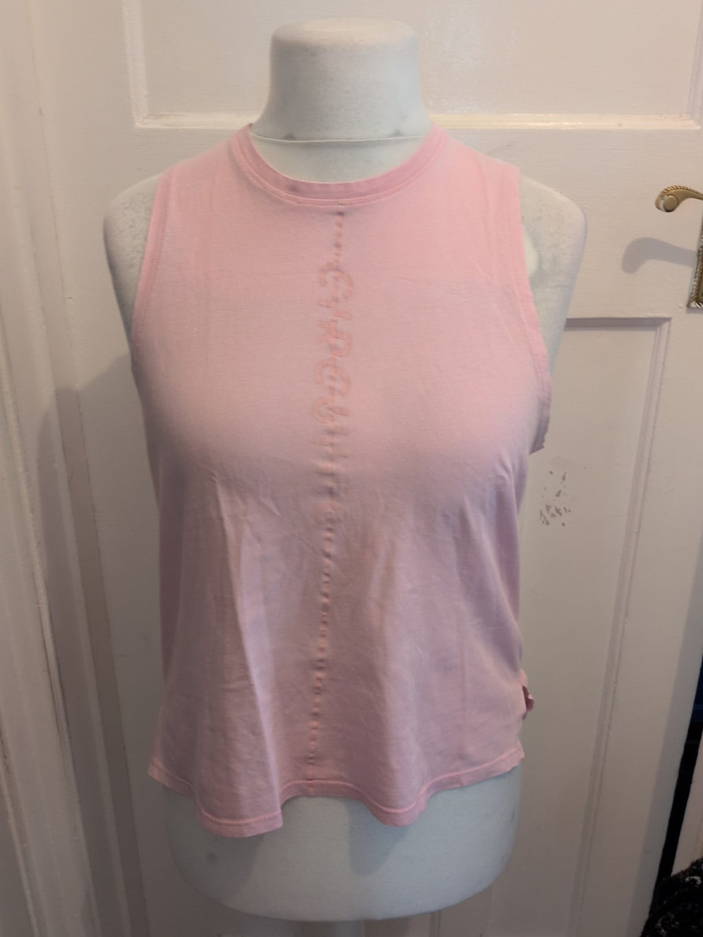 Circuit 10 Pink With Faint Print Sleeveless Gym Top