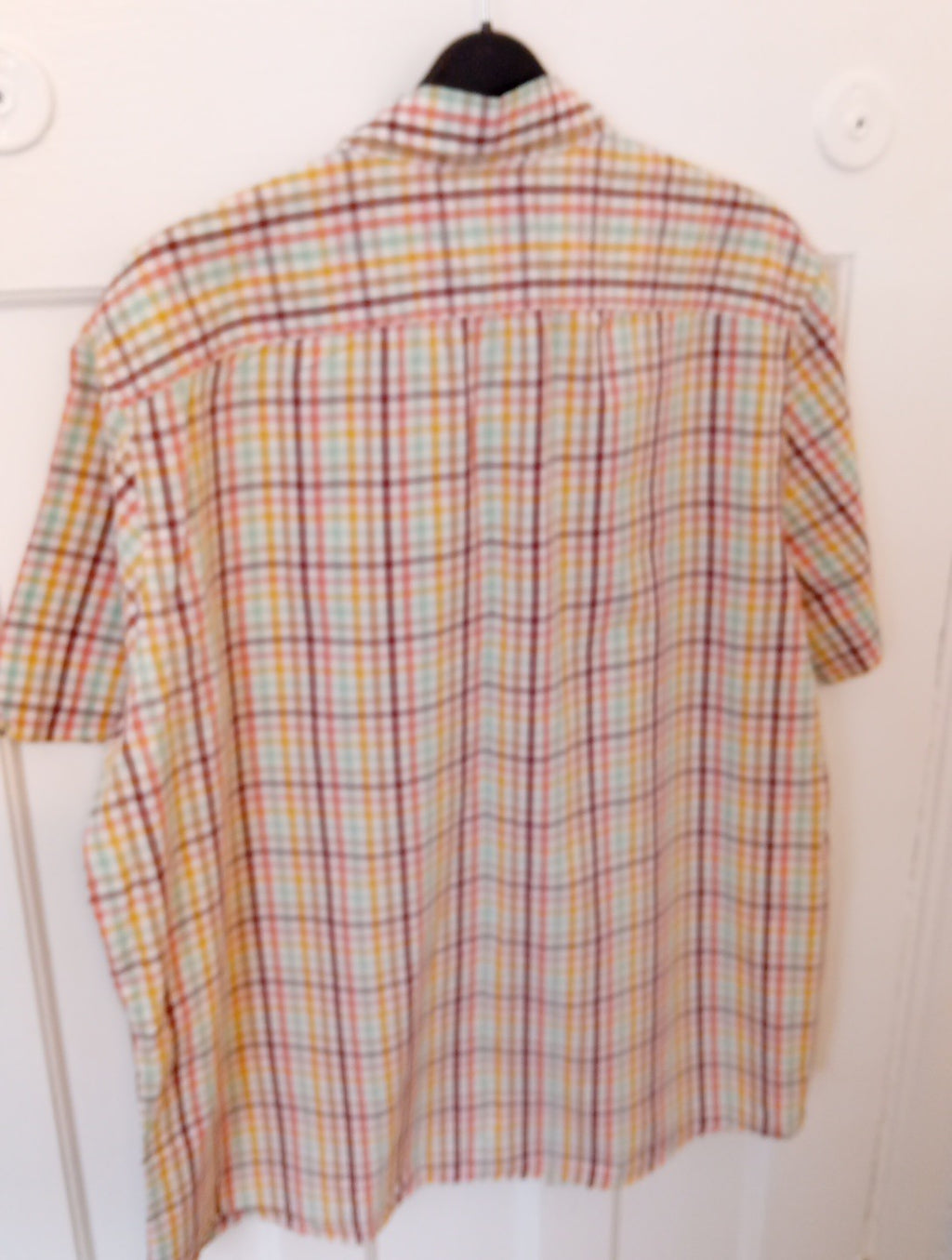 Mens Check Shirt George Size XL Brown/ Orange