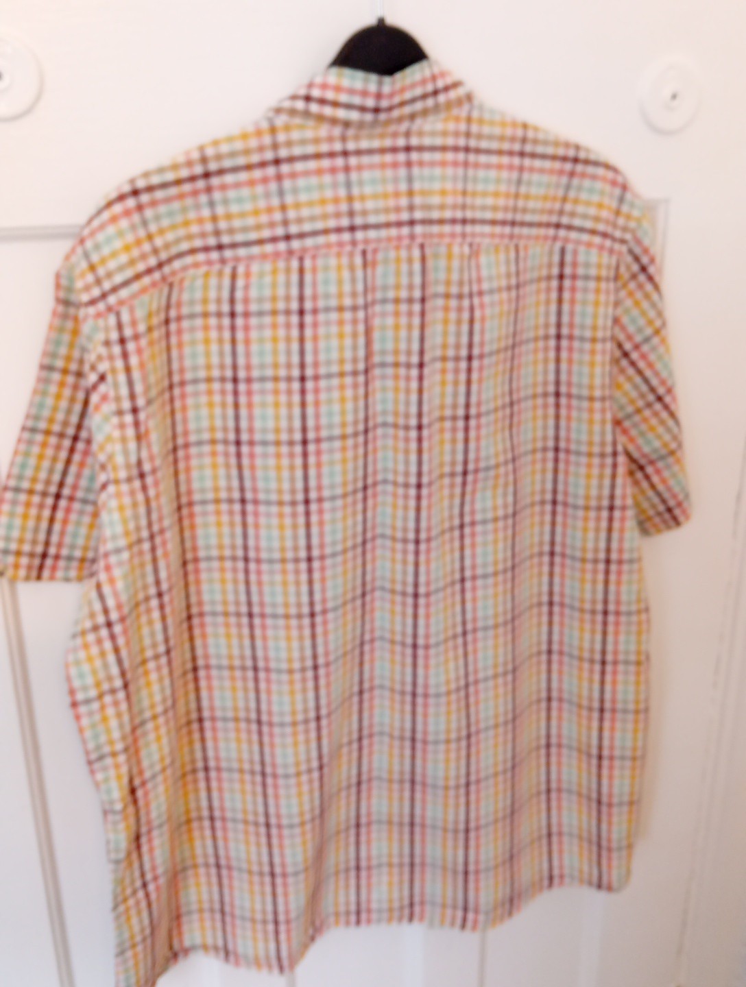 Mens Check Shirt George Size XL Brown/ Orange