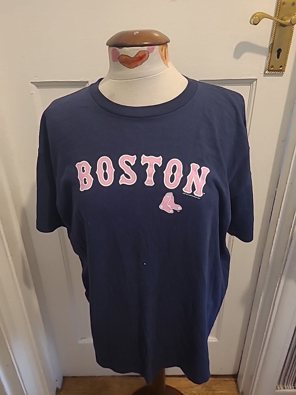 Ladies Delta Size Large Navy Boston Short Sleeved Tshirt