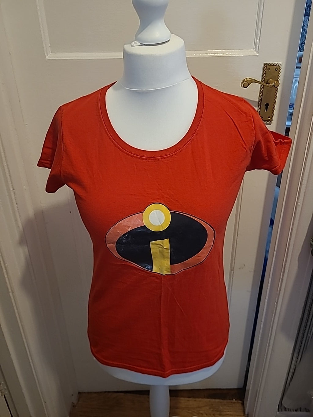Mens Fruit Of The Loom Size M Red Print Short Sleeved Tshirt