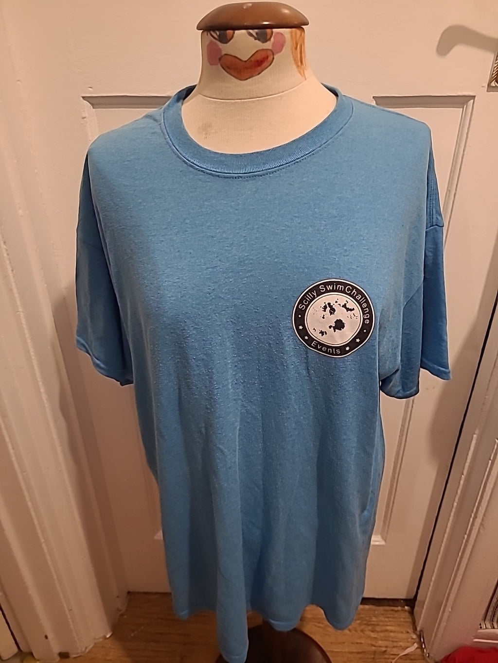 Mens Gildan Size XL Blue "Scilly Swim" Short Sleeve Tshirt