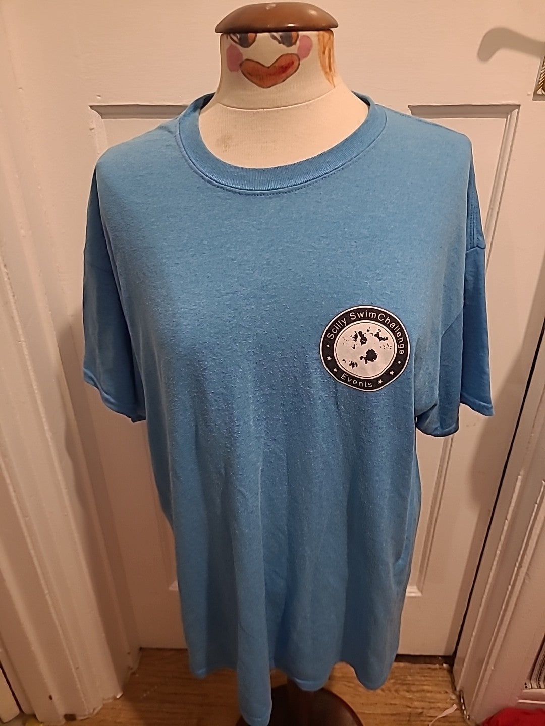Mens Gildan Size XL Blue "Scilly Swim" Short Sleeve Tshirt