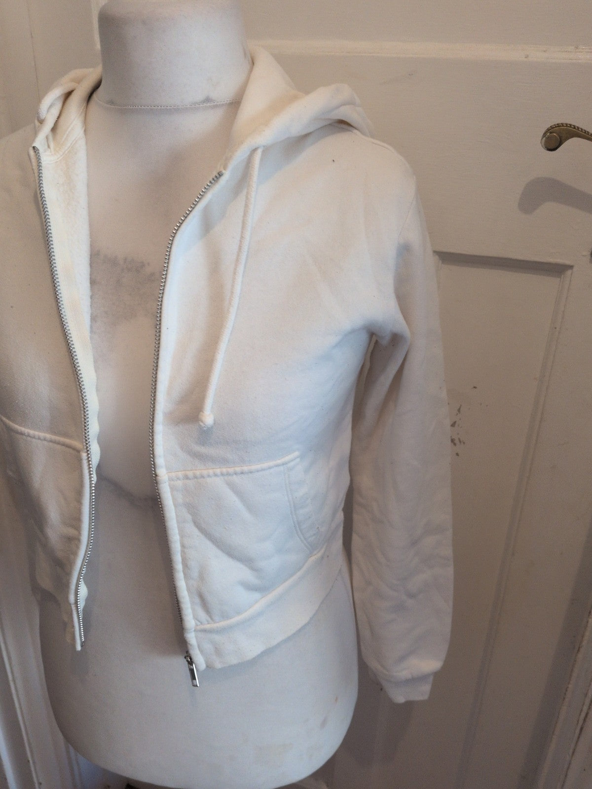 Ladies H&M Divided Size Medium Full Zip White Hoodie