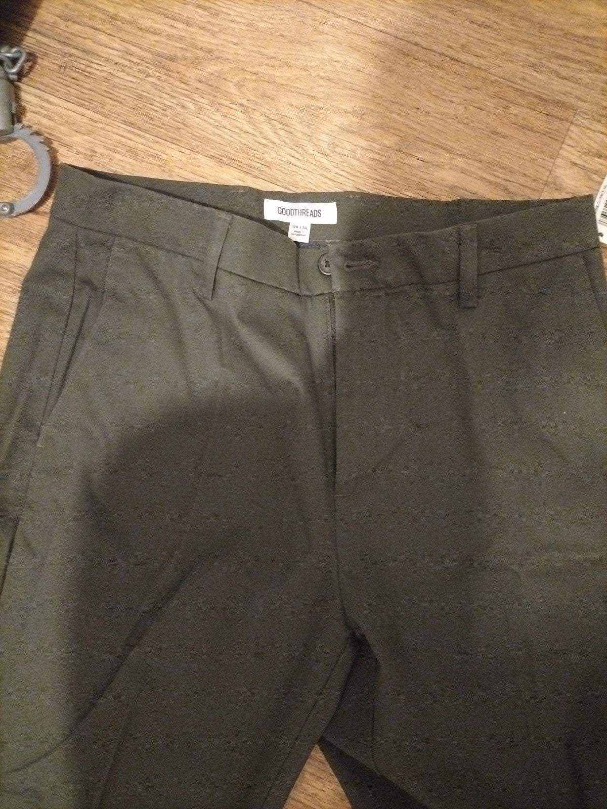 Mens Goodthreads Size 32x34 Dark Khaki Athletic Trousers