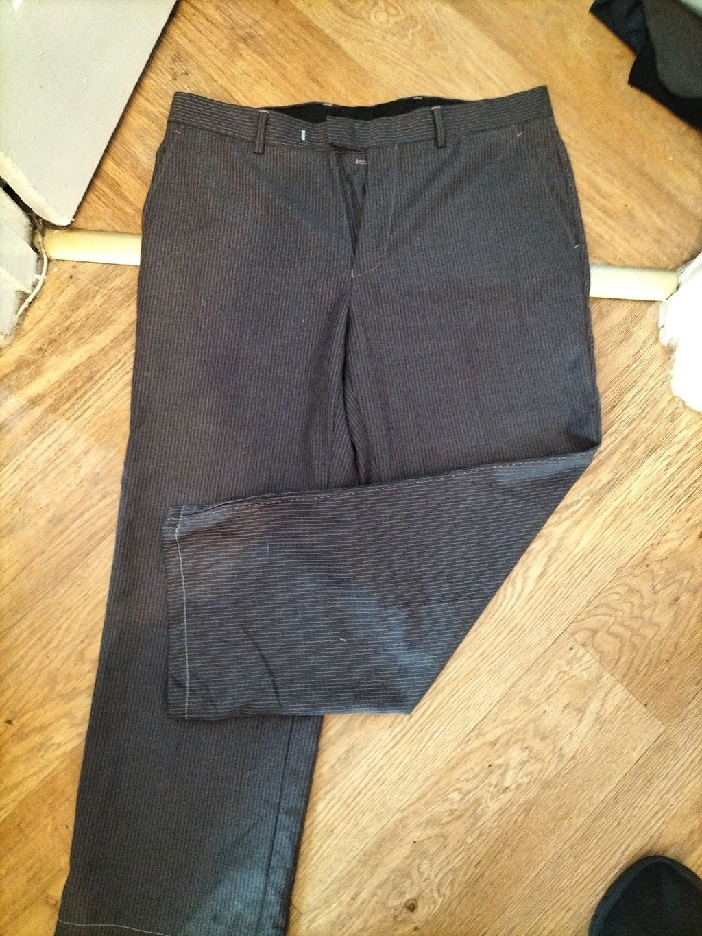 Linea 34R Purple Pintsripe Smart Trousers