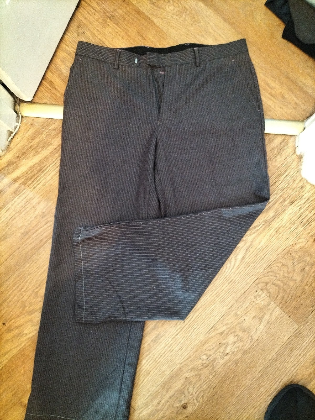 Linea 34R Purple Pintsripe Smart Trousers