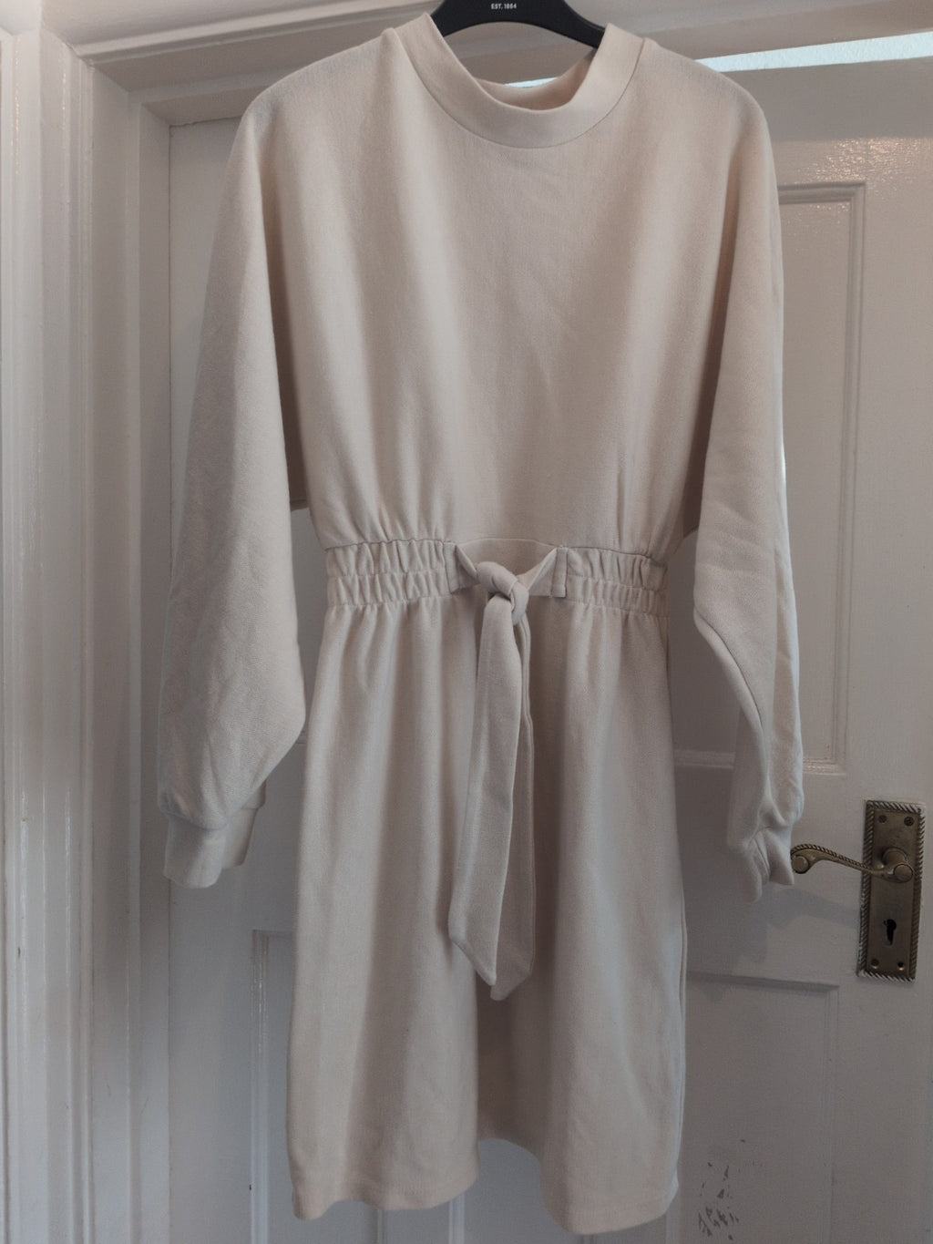 Primark 10 Cream Fit And Flare Long Sleeve Dress