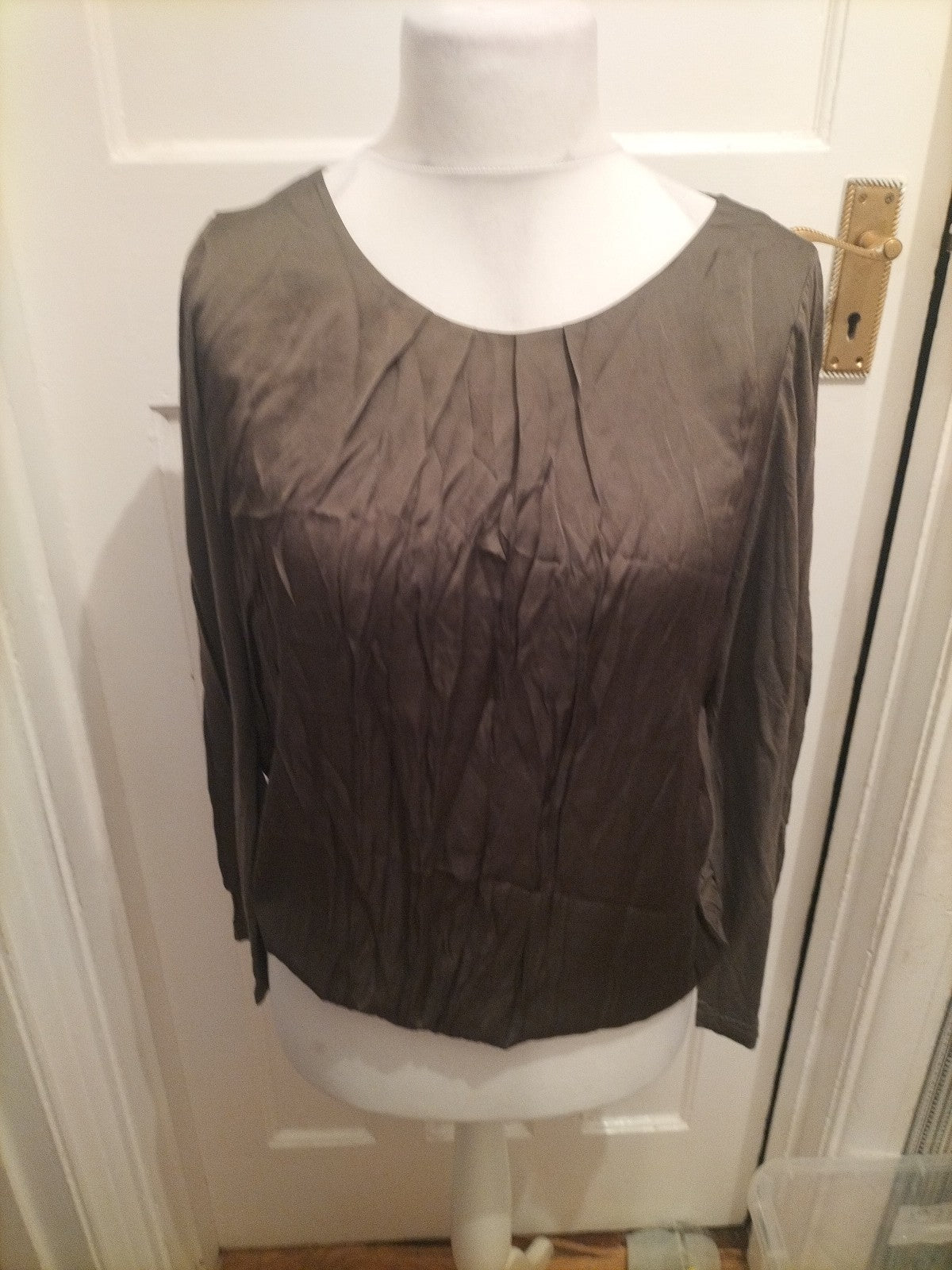 Ladies Comma Size EU 42 Dark Green Long Sleeved Blouse