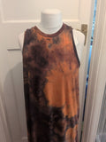 Shein XL Brown And Orange Sleeveless Dress