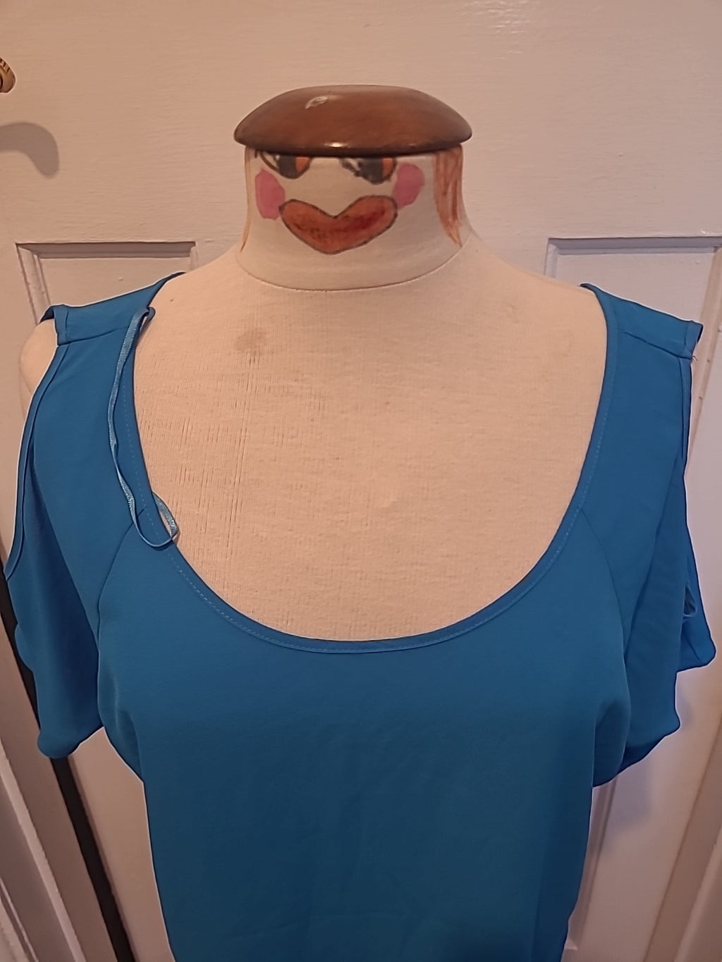 Ladies Papaya Size 16 Blue Short Sleeved Tshirt Blouse