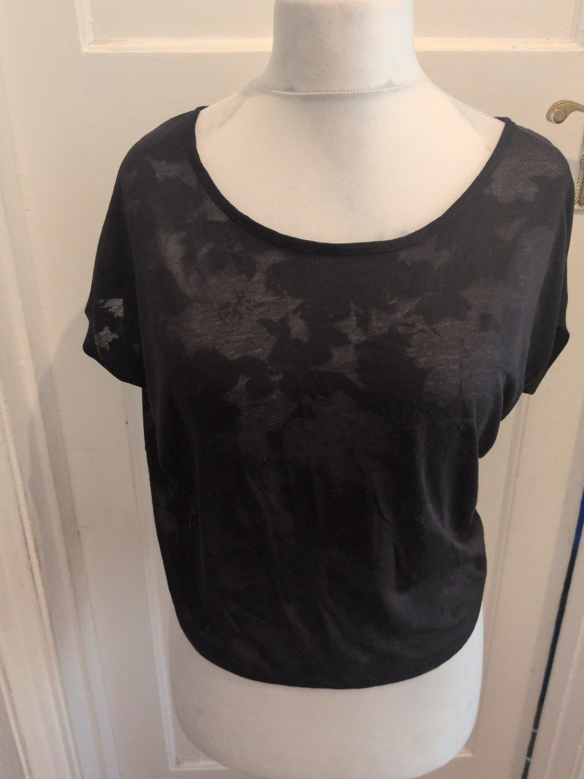 Ladies F&f Black T.shirt Size Med