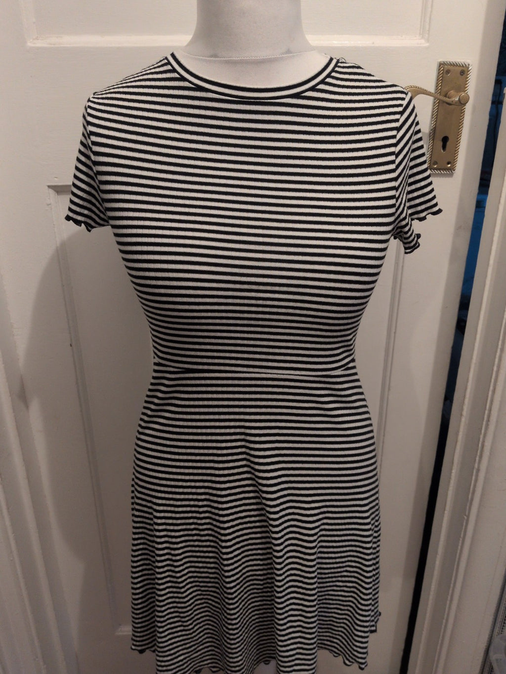 Limited Edition 12 Black Stripe Short Sleeve Dress
