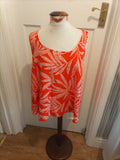 Brand New Ladies George Size 18 Orange White Sleeveless Blouse