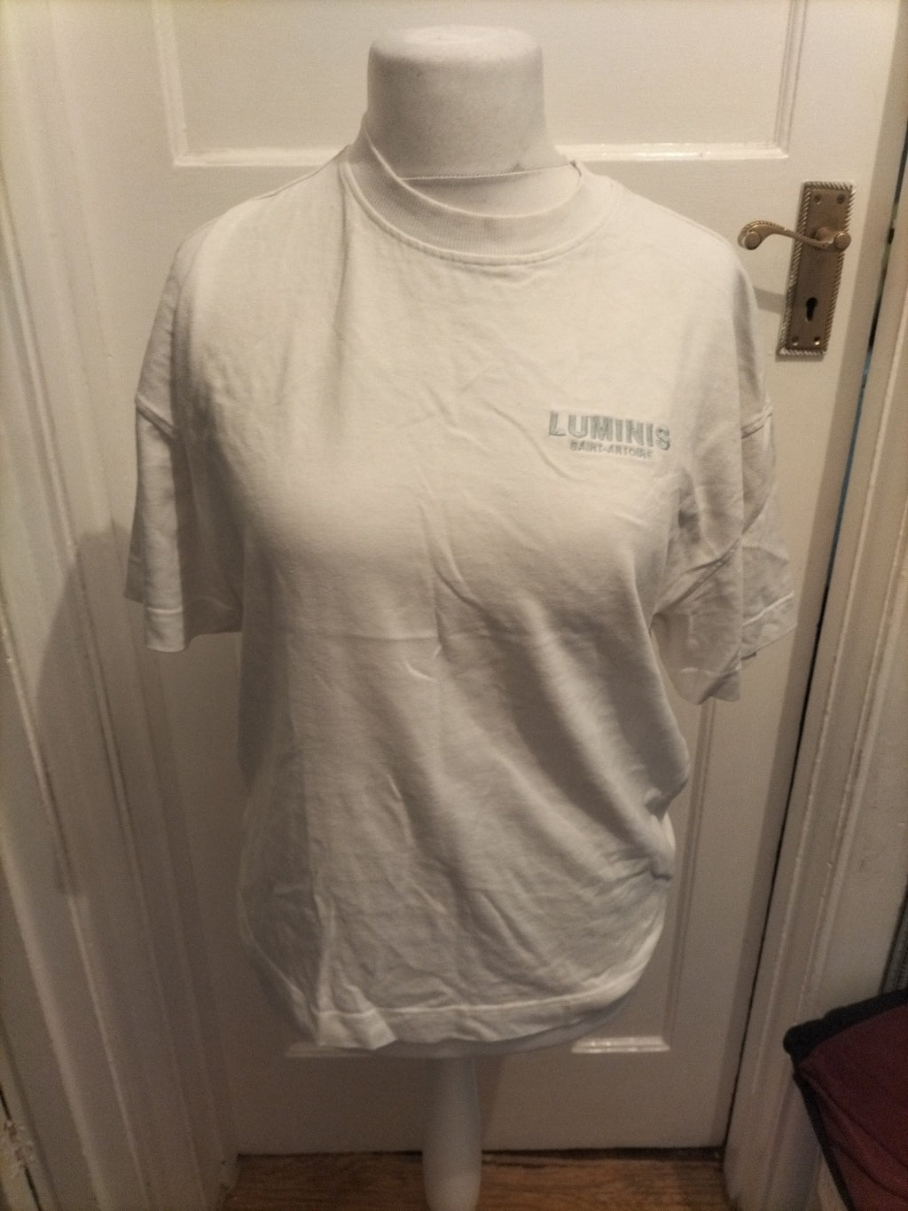 Unplanned River Island XS White Print Short Sleeve T-shirt