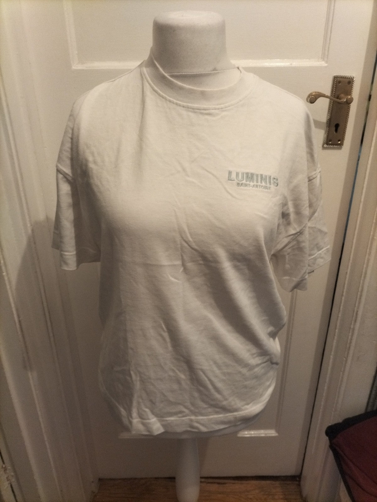 Unplanned River Island XS White Print Short Sleeve T-shirt