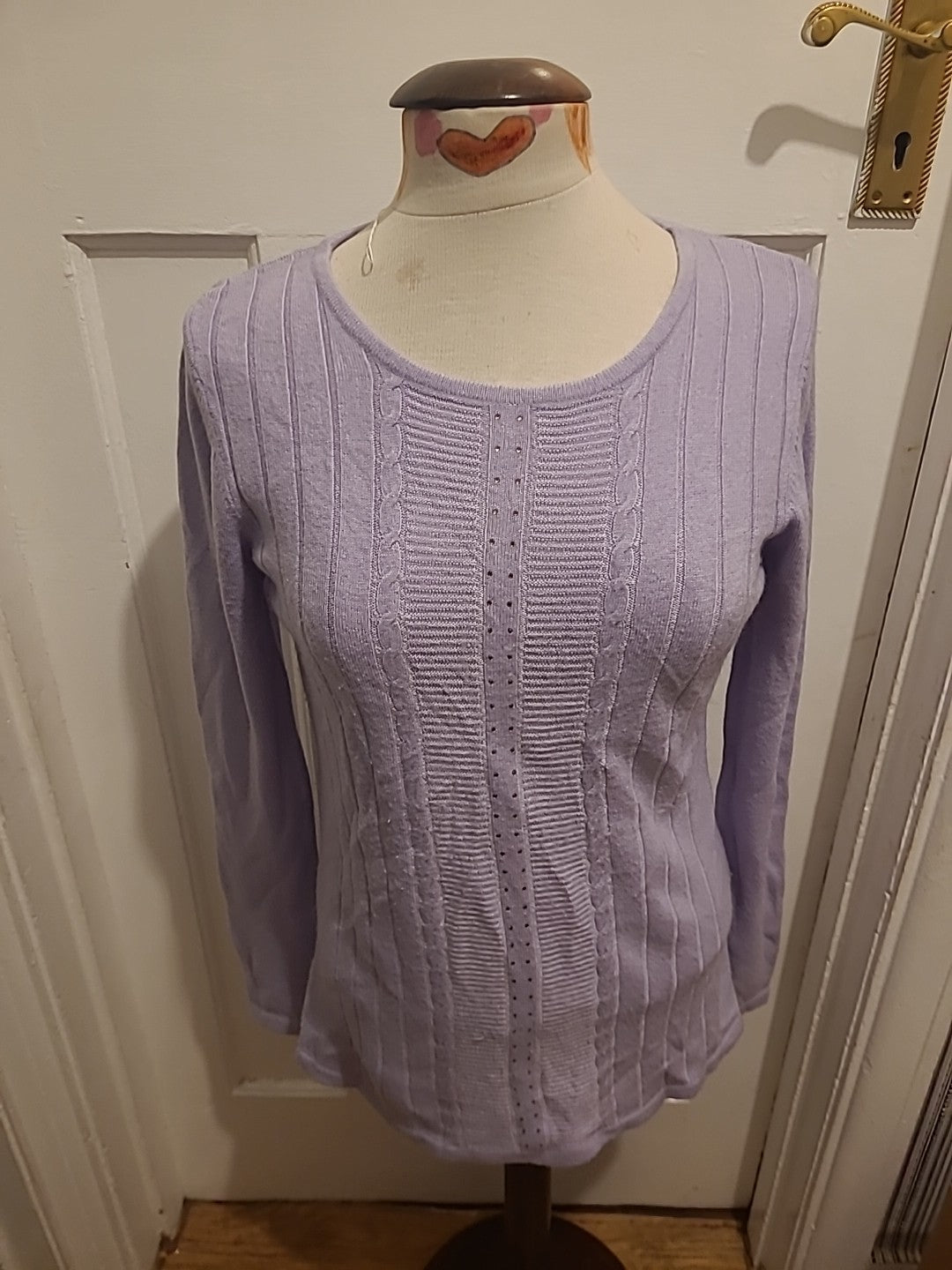 Ladies Anna Rose Size Medium Lilac Long Sleeved Pullover Jumper