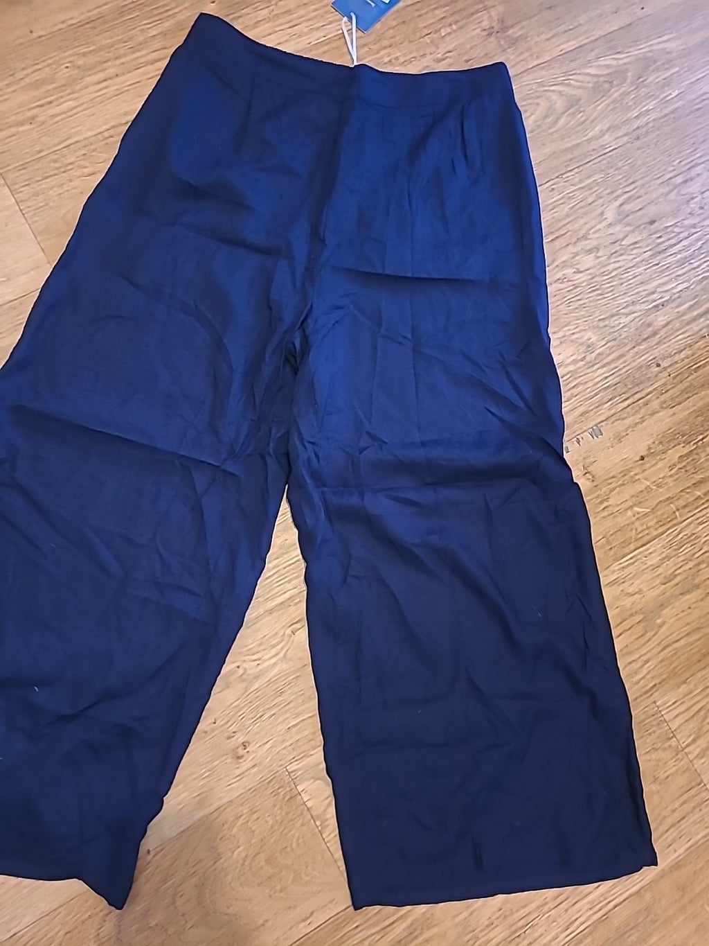 Brand New Ladies Jovie Size L/XL Navy Elasticated Wide Leg Trousers