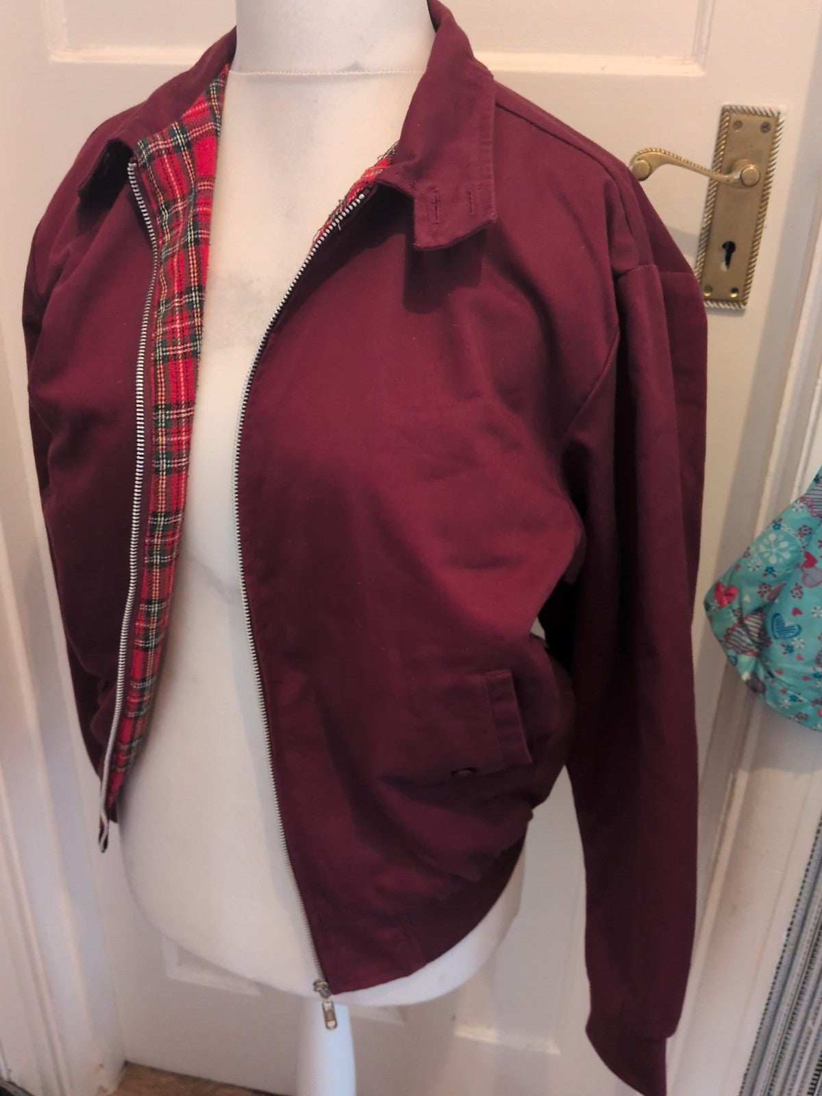 Cotton Works Medium Purple Check Lined Jacket Full Zip