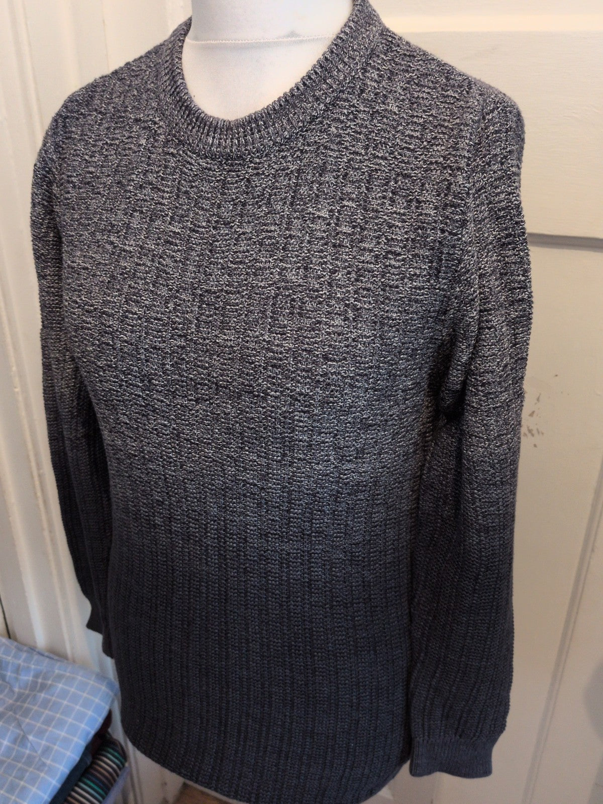 Next Small Grey And Navy Pullover Jumper