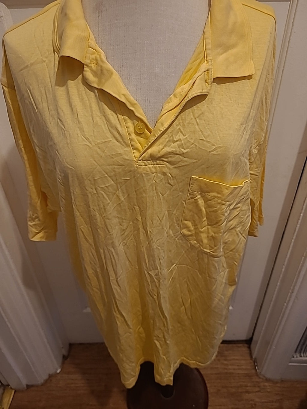 Mens Marks And Spencer XL Yellow Short Sleeve Polo Top