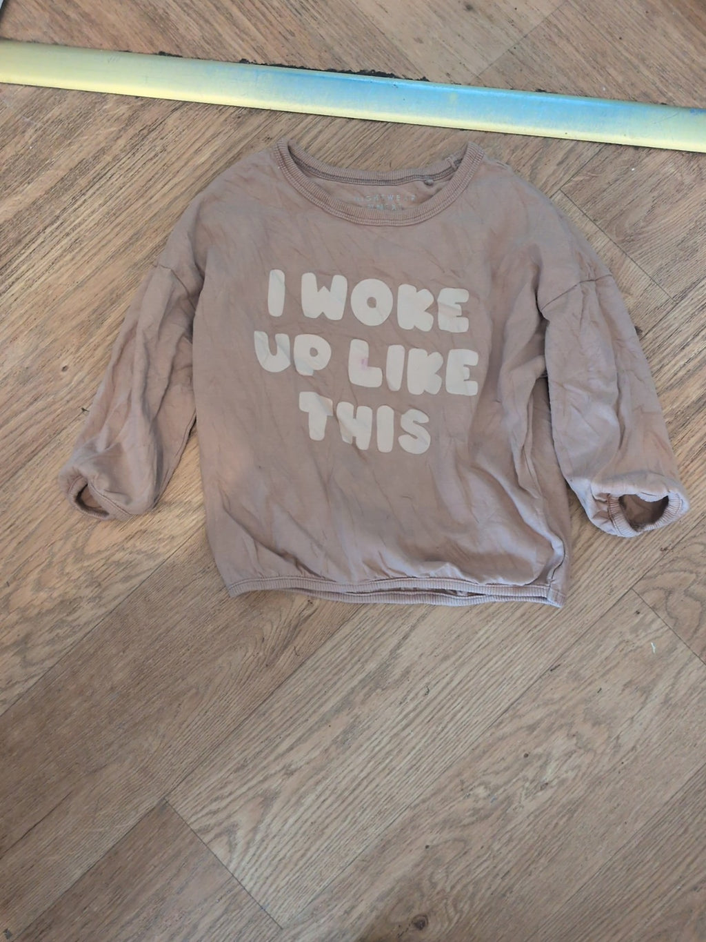 Next 3-4 Years Brown Long Sleeve T-shirt Small Mark On Front
